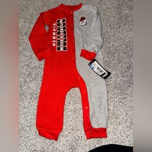 Kids Georgia Bulldogs Footie - Red and Gray